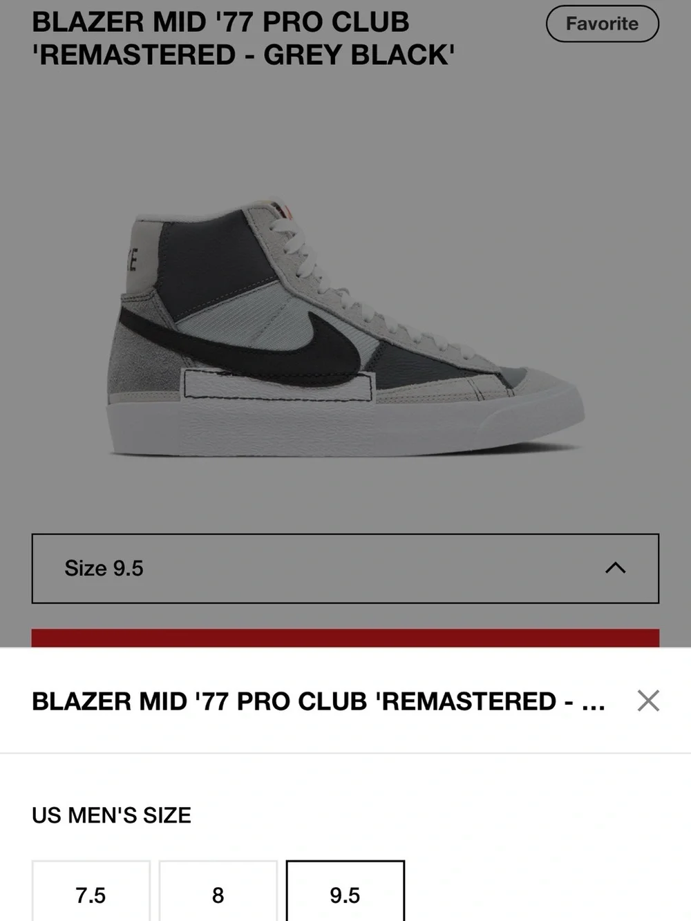 Men's Nike Blazer Mid ‘77 Pro Club in smoke Gray and Black - Athletic Casual 10M